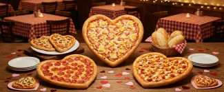 heart shaped valentine pizza