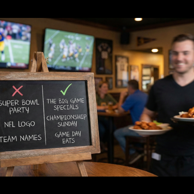 Sign for what is and isnt allowed to promote super bowl deals